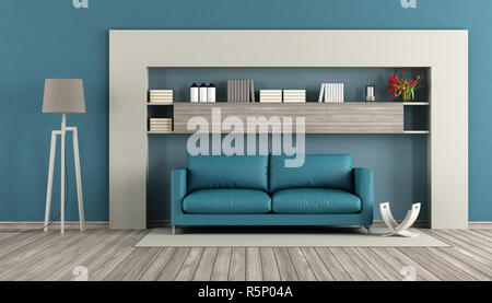 Modern blue living room Stock Photo