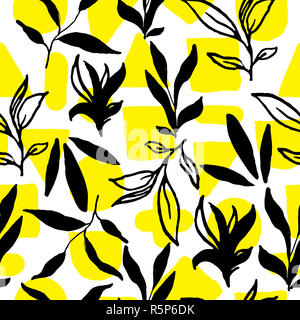 Simple stylish seamless hand-made pattern Stock Photo