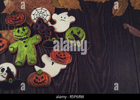 Homemade delicious ginger biscuits for Halloween Stock Photo