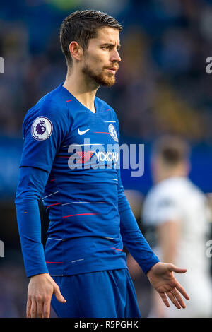 London, UK. 2nd Dec 2018. Jorginho of Chelsea during the Premier League match between Chelsea and Fulham at Stamford Bridge, London, England on 2 December 2018. Photo by Salvio Calabrese. Credit: THX Images/Alamy Live News Stock Photo