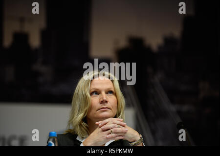 Katowice, Poland. 2nd Dec, 2018. Elina Bardram, DG Clima Head of Unit seen speaking at the press conference during the COP24 UN Climate Change Conference 2018. Credit: Omar Marques/SOPA Images/ZUMA Wire/Alamy Live News Stock Photo