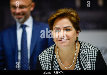 Katowice, Poland. 2nd Dec, 2018. Patricia Espinosa, executive secretary of the United Nations Framework Convention on Climate Change seen speaking at the press conference during the COP24 UN Climate Change Conference 2018. Credit: Omar Marques/SOPA Images/ZUMA Wire/Alamy Live News Stock Photo
