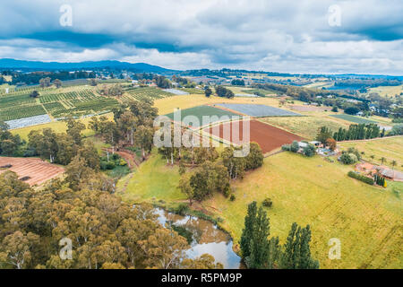 Aerial landscape of countryside Stock Photo