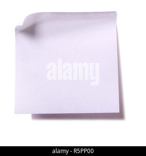 Plain white sticky post note isolated Stock Photo