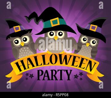 Party Owls Theme Image 2 Stock Photo Alamy