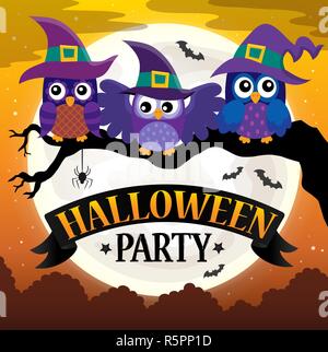 Party Owls Theme Image 2 Stock Photo Alamy