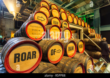 DUBLIN, IRELAND - MARCH 17, 2017 - Guinness storehouse brewery in Dublin, Ireland. Showcasing different stages of making the Guinness beer. Stock Photo