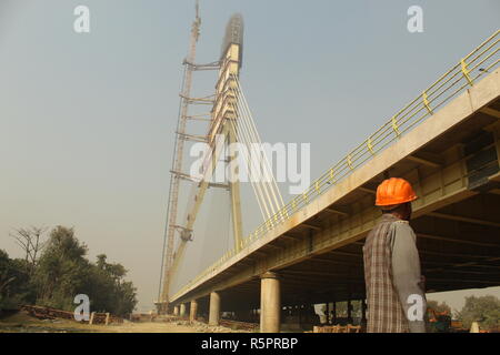 signature bridge delhi india Stock Photo