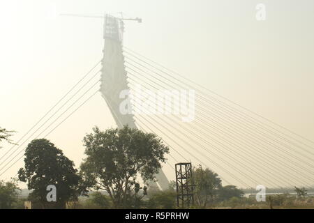 signature bridge delhi india Stock Photo