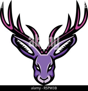 Jackalope Head Mythical Animal Jackrabbit Antelope Clipart Digital Dow – Sniggle  Sloth