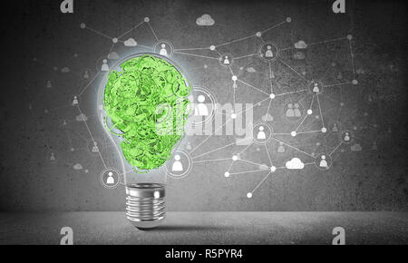 Concept of lightbulb as symbol of new idea. Stock Photo