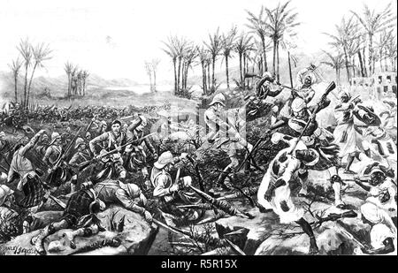 BATTLE OF ATBARA 8 April 1898. The Seaforth Highlanders storm a Mahdist position Stock Photo