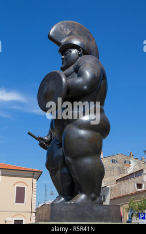 Fernando Botero's 'The Warrior' in Pietrasanta, Tuscany, Italy Stock Photo