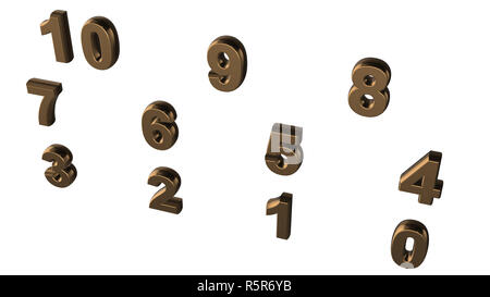 Abstract background from set of three-dimensional numbers Stock Photo