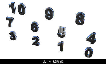 Abstract background from set of three-dimensional numbers Stock Photo