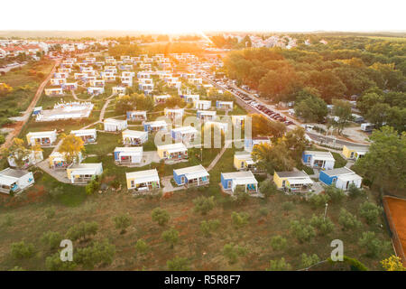 aerial photo of camping near novigrad,istria Stock Photo