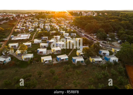 aerial photo of camping near novigrad,istria Stock Photo