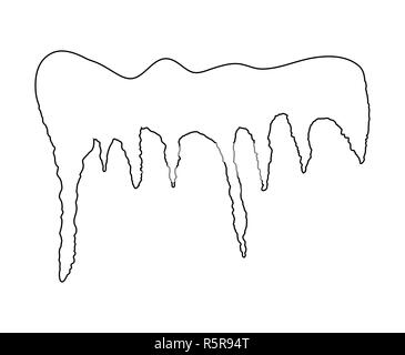 Icicles, snow cap, drift outline vector symbol icon design Stock Photo ...