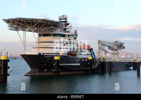 The offshore supply vessel Olympic Commander is on 23 November 2018 in ...