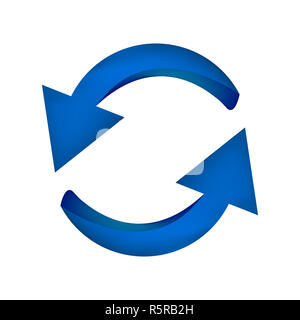 Arrow symbol, blue icon business concept. Vector illustration isolated on white background. Stock Photo