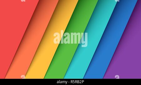 Set seven color paper. Rainbow. Stock Vector