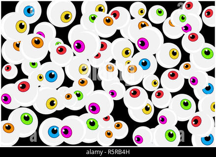 Halloween eyeball vector symbol set. Colorful cartoon clipart pupil ...