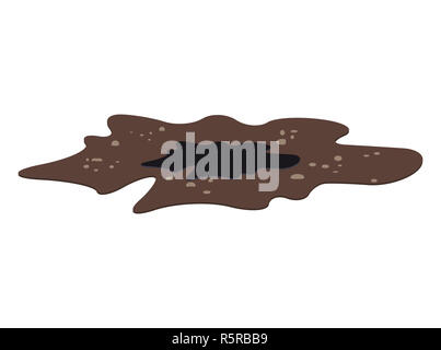 Pile of ground, heap of soil - vector illustration isolated on white background. Stock Photo