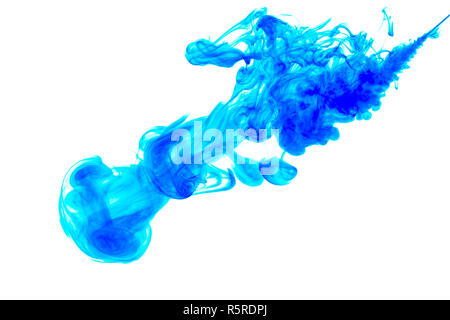 Splash of blue paint in water Stock Photo