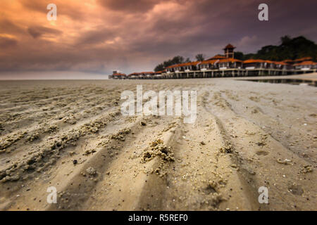 Popular beach at Port Dickson Negeri Sembilan located 80km from Kuala Lumpur Stock Photo