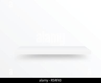 Empty shelf on light gray background. Can be used as a template for stores, galleries and other places. Vector Stock Vector