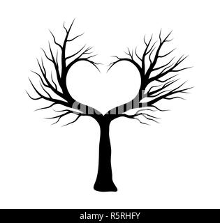 heart tree  vector symbol icon design. Beautiful illustration isolated on white background Stock Photo