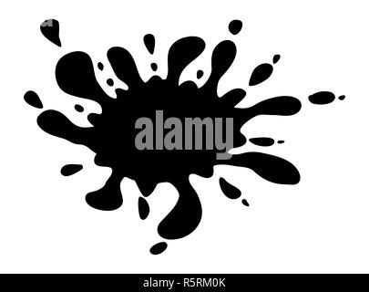 ink blob, blot, splash silhouette vector symbol icon design. Stock Photo