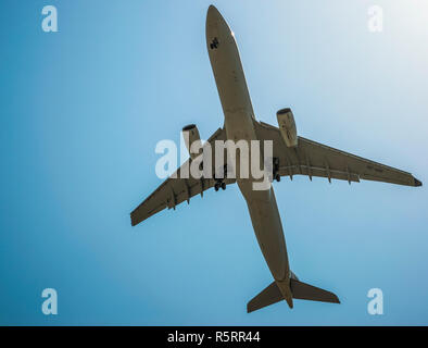 large jet aircraft on landing Stock Photo