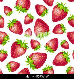 Strawberry seamless pattern. Stock Vector