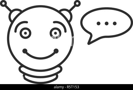 round thin line chatbot icon Stock Vector
