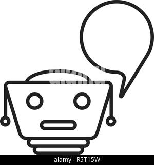 thin line black chatbot logo Stock Vector