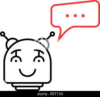 simple thin line chatbot logo Stock Vector