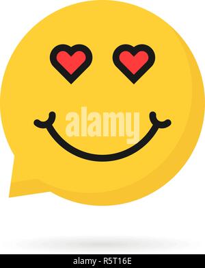 lover emoji speech bubble logo Stock Vector