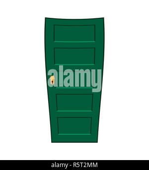 Vector cartoon entrance door icon in comic style. Exit doors concept