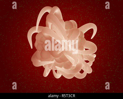 Hiv virus attack and infected t-cell closeup 3d render illustration ...