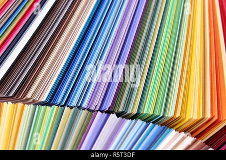 Color swatches book, rainbow sample color catalog Stock Photo