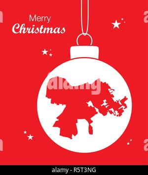 Merry Christmas illustration theme with map of Louisville Kentucky Stock Vector