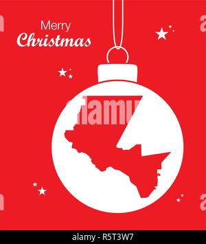 Merry Christmas illustration theme with map of El Paso Texas Stock Vector