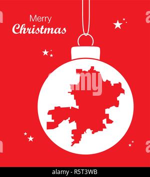 Merry Christmas illustration theme with map of Fort Wayne Indiana Stock Vector