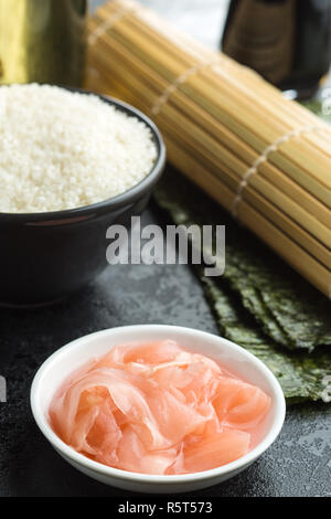 Pickled sushi ginger slices. Stock Photo