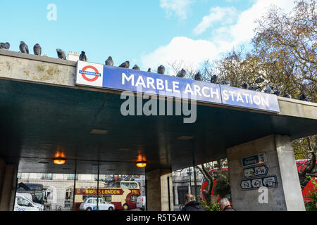Marble Arch underground station entrance, Marble Arch, London, UK Stock Photo
