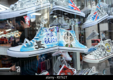 Mr Bean converse shoes in a shoe shop, Oxford London, UK Stock Photo - Alamy