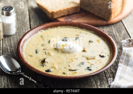 Cream of mushroom soup. Stock Photo