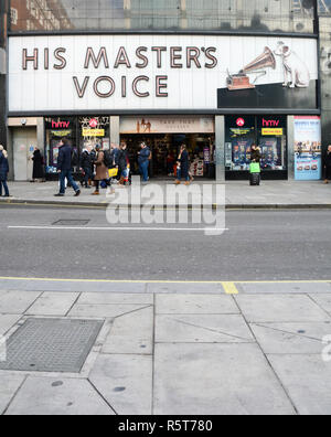 His Masters Voice (HMV) flagship record store, 363 Oxford Street, London, UK Stock Photo