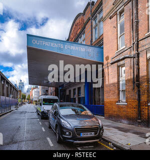 Ambulances parked on Stepney Way outside the former outpatients department of the The Royal London Hospital in Whitechapel, London Stock Photo